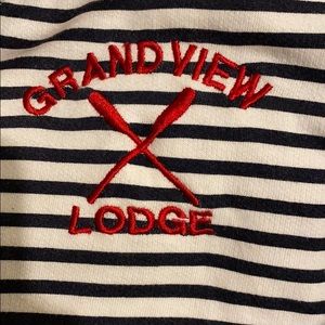Tops - Grand View Lodge striped zipper sailor hoodie Tops - Grand View Lodge striped zipper sailor hoodie